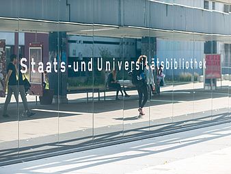 Haupteingang der Staats- und Universitätsbibliothek Bremen.