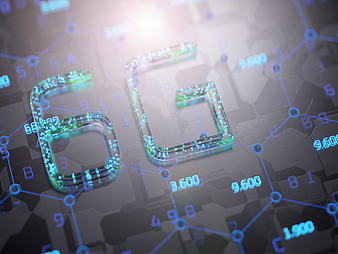 inscription 6 g on a technological background Cellular communication. Mobile connection 6g Wireless communication concept 6g. 3d render. 6G Technologie