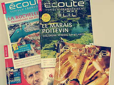 Vier Ausgaben der Zeitschrift écoute