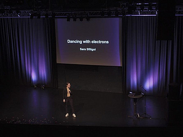 A young scientist at stage.