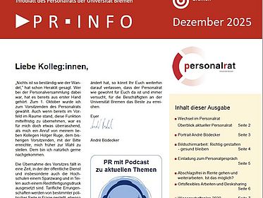 Titelseite PR Info Ausgabe 26 - Dezember 2025 Titelseite PR Info Ausgabe 26 - Dezember 2025