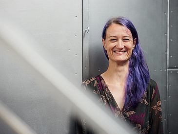 Christiane Heinicke in front of the MaMba habitat.