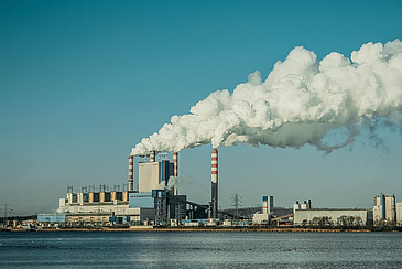 Industry beside river