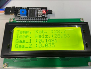 Micor controller display showing reactor parameters
