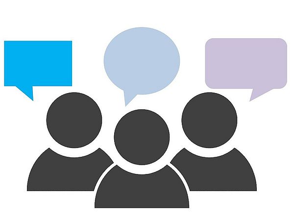 Menschen mit Sprechblasen