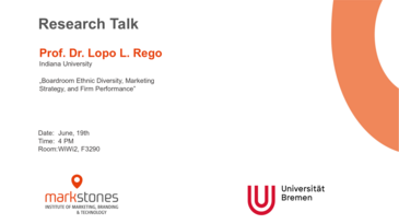 Zeigt den Schriftzug Research Talk darunter steht Prof. Dr. Lopo L. Rego