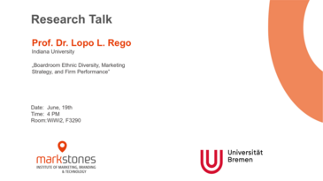 Shows the lettering Research Talk underneath it says Prof. Dr. Lopo L. Rego
