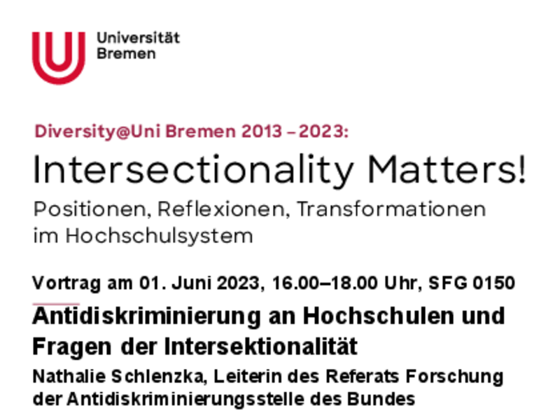 Diversity Uni Bremen Antidiskriminierung An Hochschulen Und Fragen Der Intersektionalität