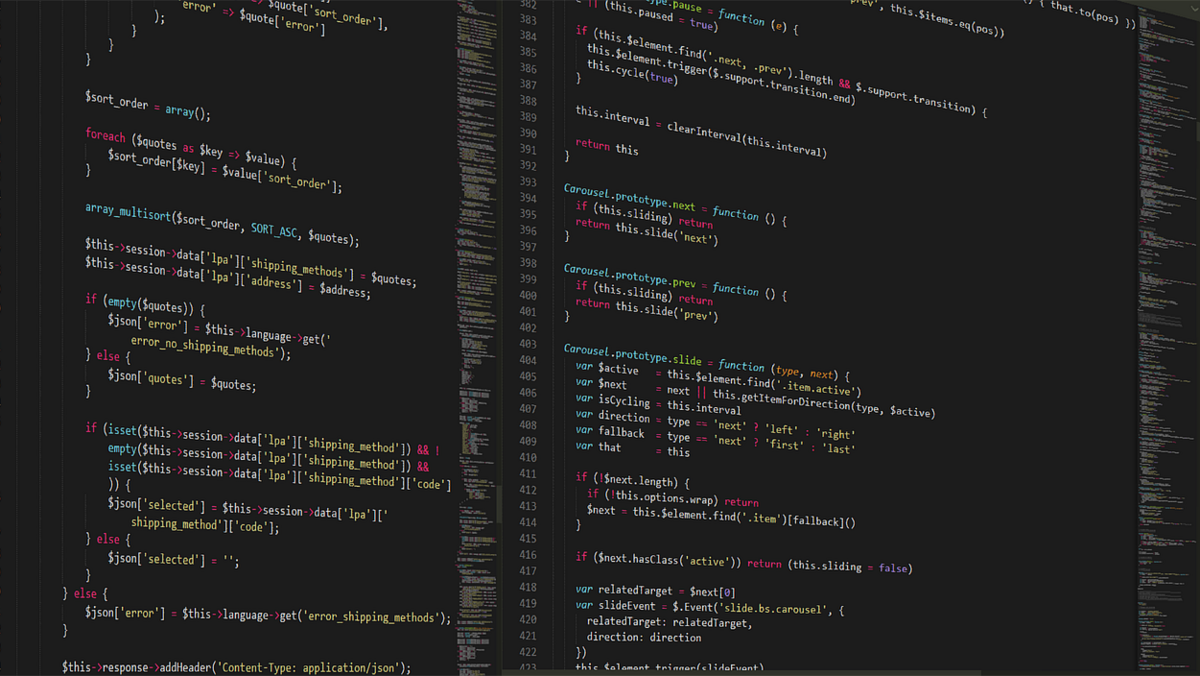Bildschirm mit Programmiercode