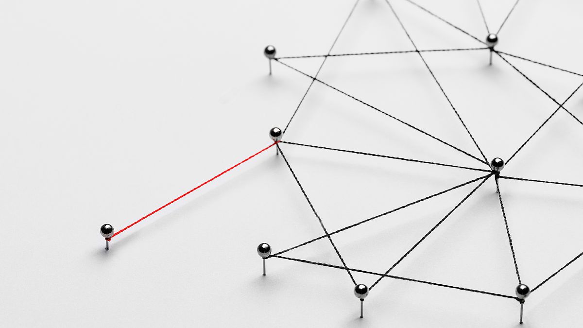 white background, network with connecting dots