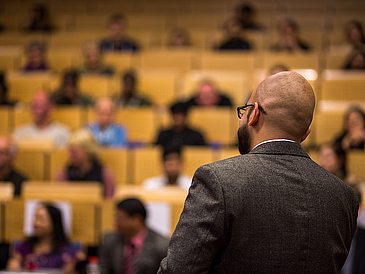 Picture of someone holding a speech