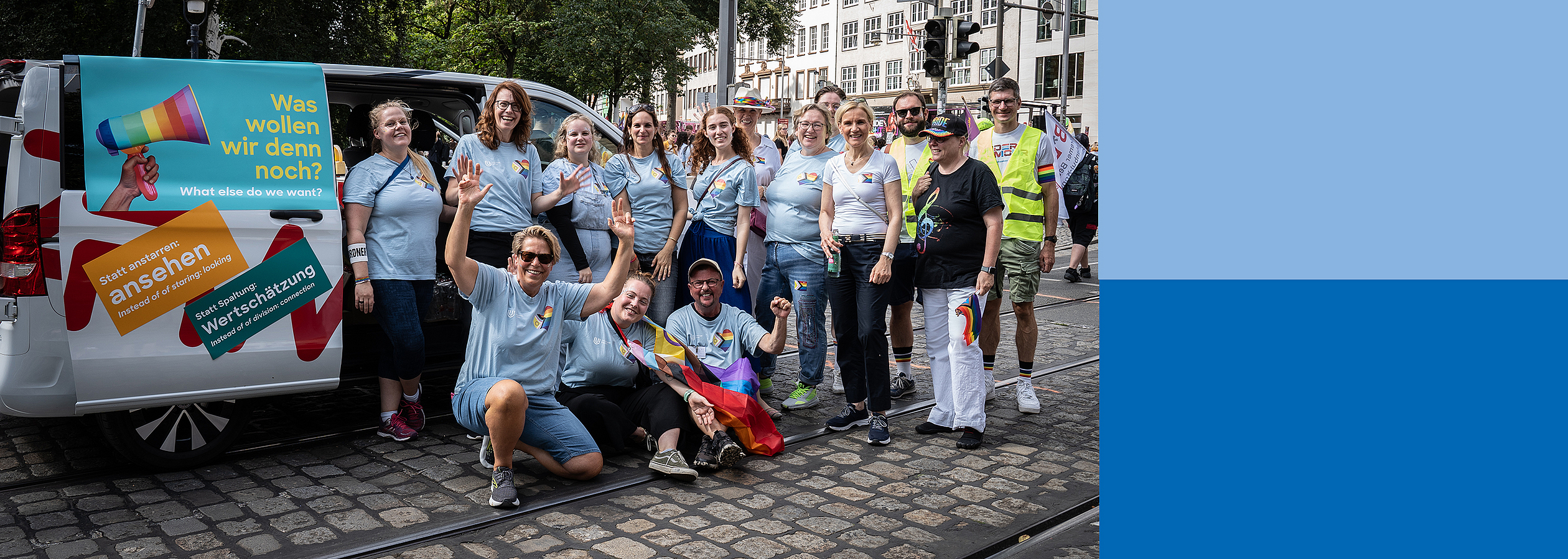 University staff at the Christopher Street Day in Bremen 2024.