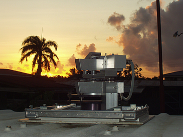 equipment in front of sunset.