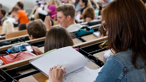 A student in the lecture hall.