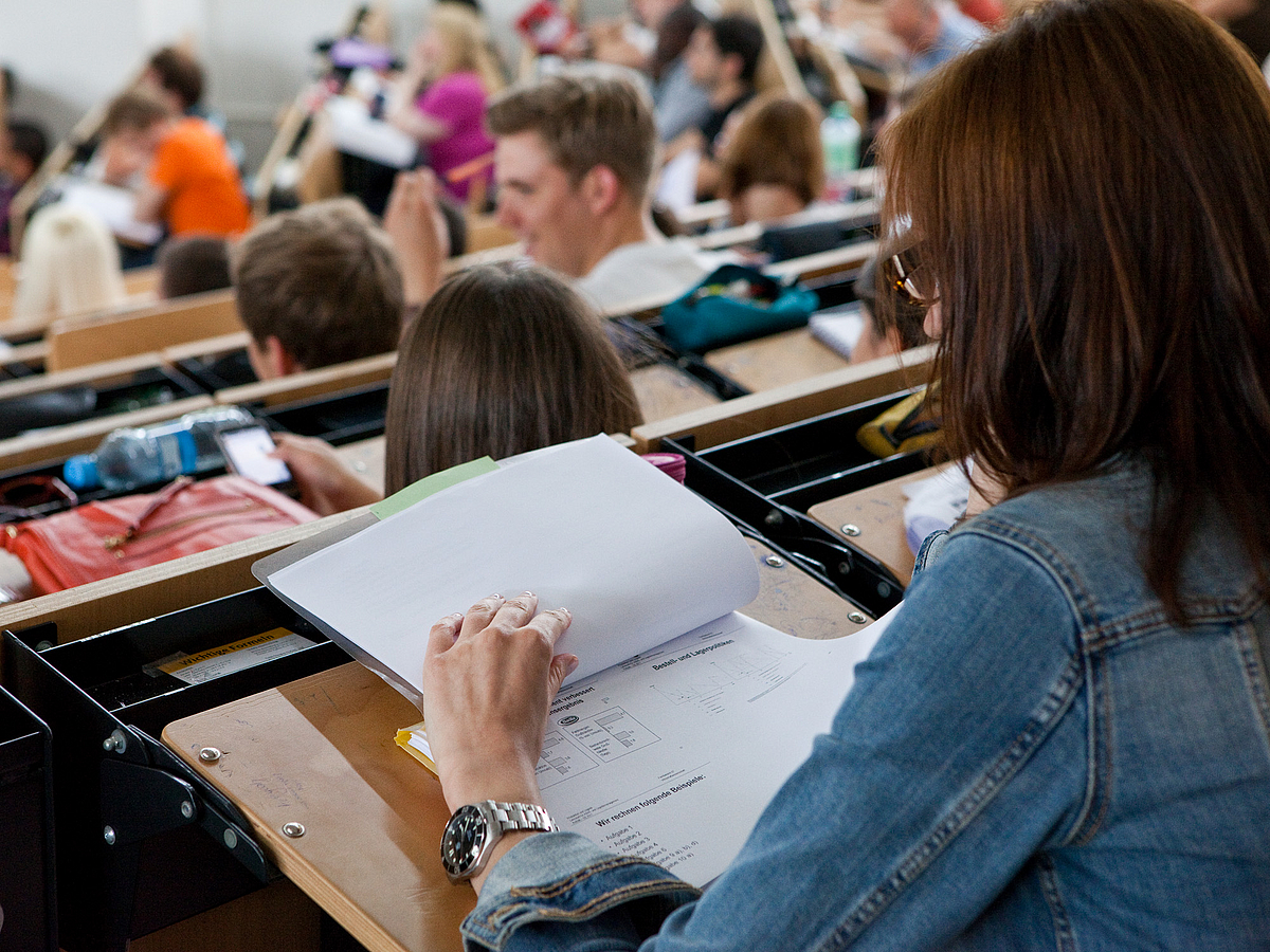 A student in the lecture hall.