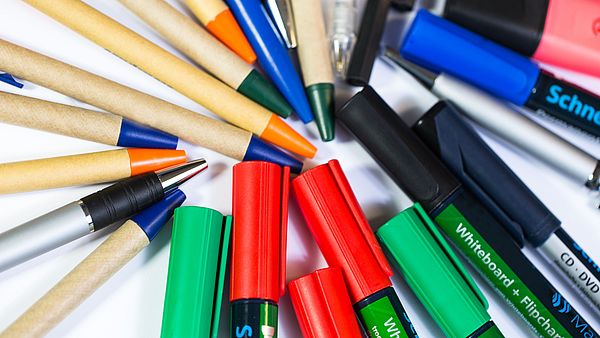 Multicolored pencils.