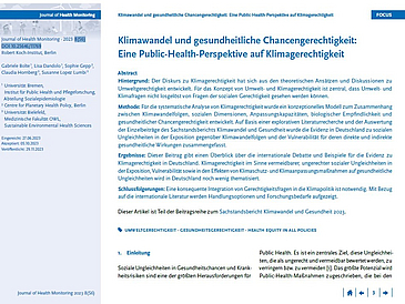 Journal of Health Monitoring 2023 8(S6) Klimawandel und gesundheitliche Chancengerechtigkeit