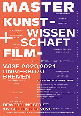Plakat M.A. Kunstwissenschaft und Filmwissenschaft
