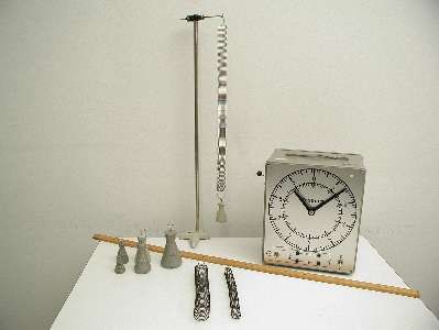 Verschiedene Federpendel mit Stoppuhr