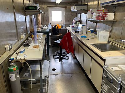 An empty laboratory in use.