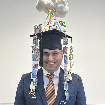 Mehrdad Bahrini after his PHD Defense