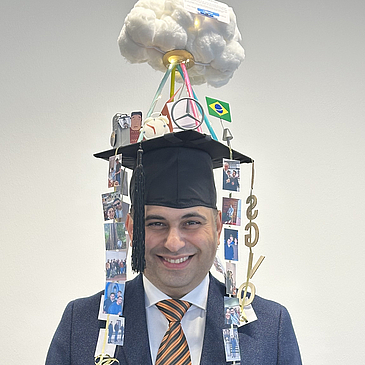 Mehrdad Bahrini after his PHD Defense