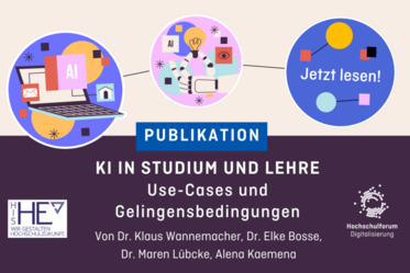 KI Use Cases Grafik mit Titel und Autorenschaft HIS-HE und CHE