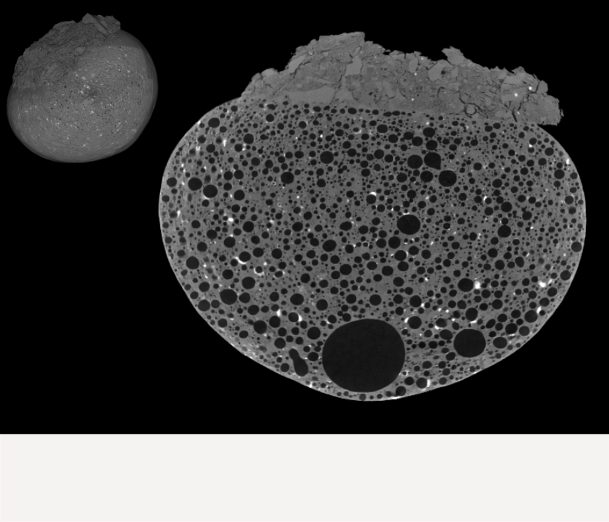 Reconstructed slice of lightweight aggregate particle